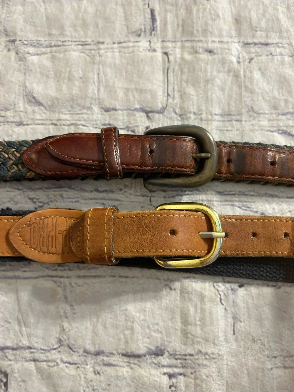 ZEP-PRO STEELERS USA BROWN & NAVY SIZE 40 BELT GENERAL LEATHER WEAVED BELT 42